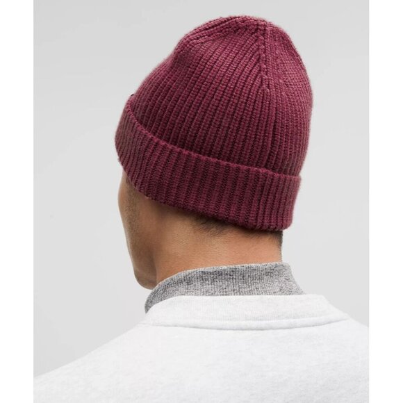 Unisex Close-Fit Wool-Blend Ribbed Knit Beanie - Red
